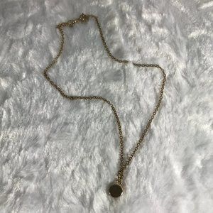 Tiny crystal rhinestone pave' gold tone necklace